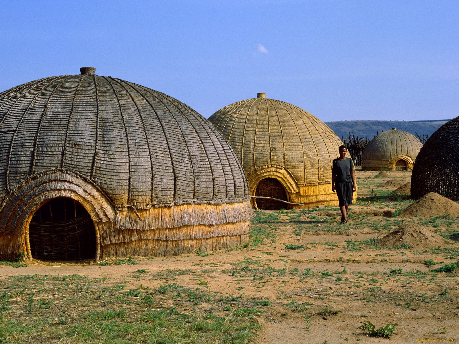 zulu, huts, south, africa, , , 